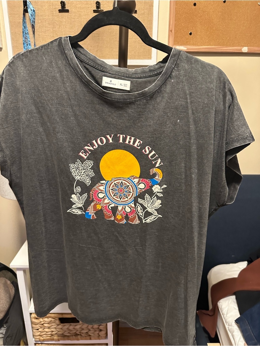 NWOT Enjoy The Sun Graphic Tee - Charcoal Tee